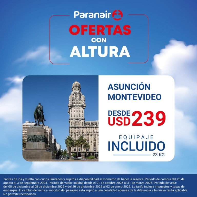 oferta-paranair-vuelo-asuncion-montevideo