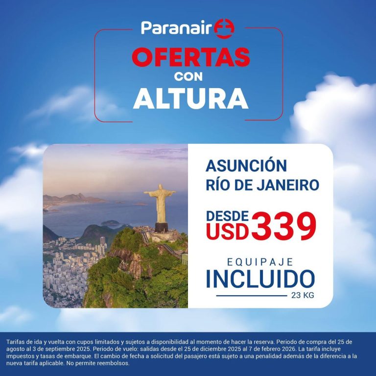 oferta-paranair-vuelo-asuncion-rio-de-janeiro