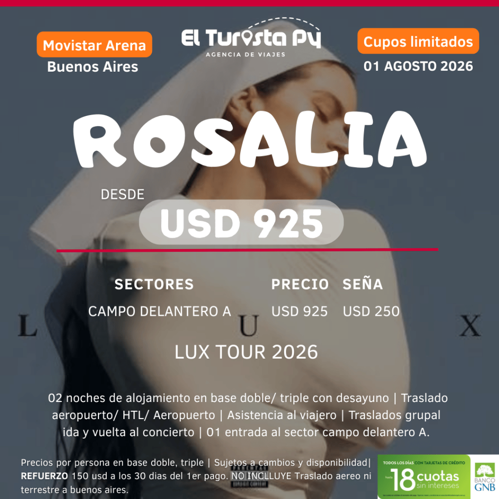 Rosalía en Buenos Aires – Lux Tour 2026 | Paquete con entrada y hotel