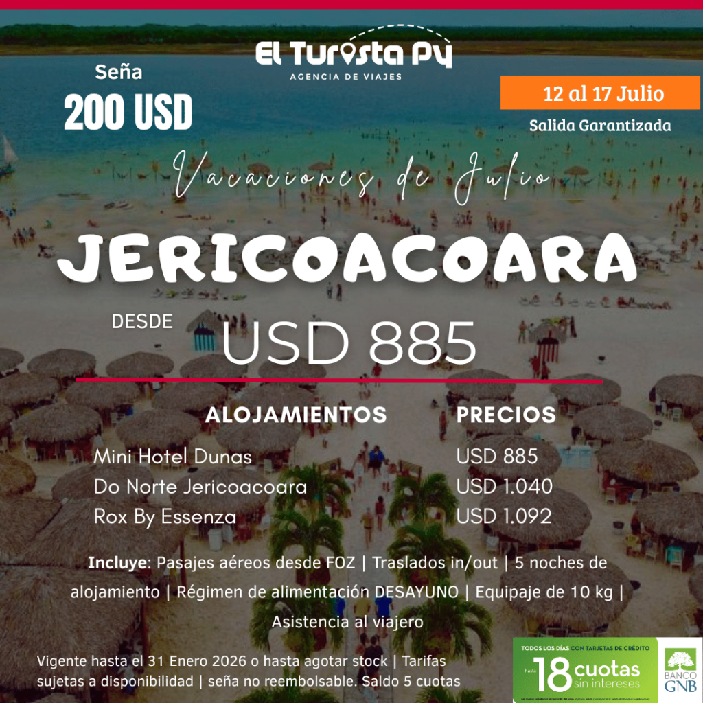 Vacaciones en Jericoacoara desde Paraguay