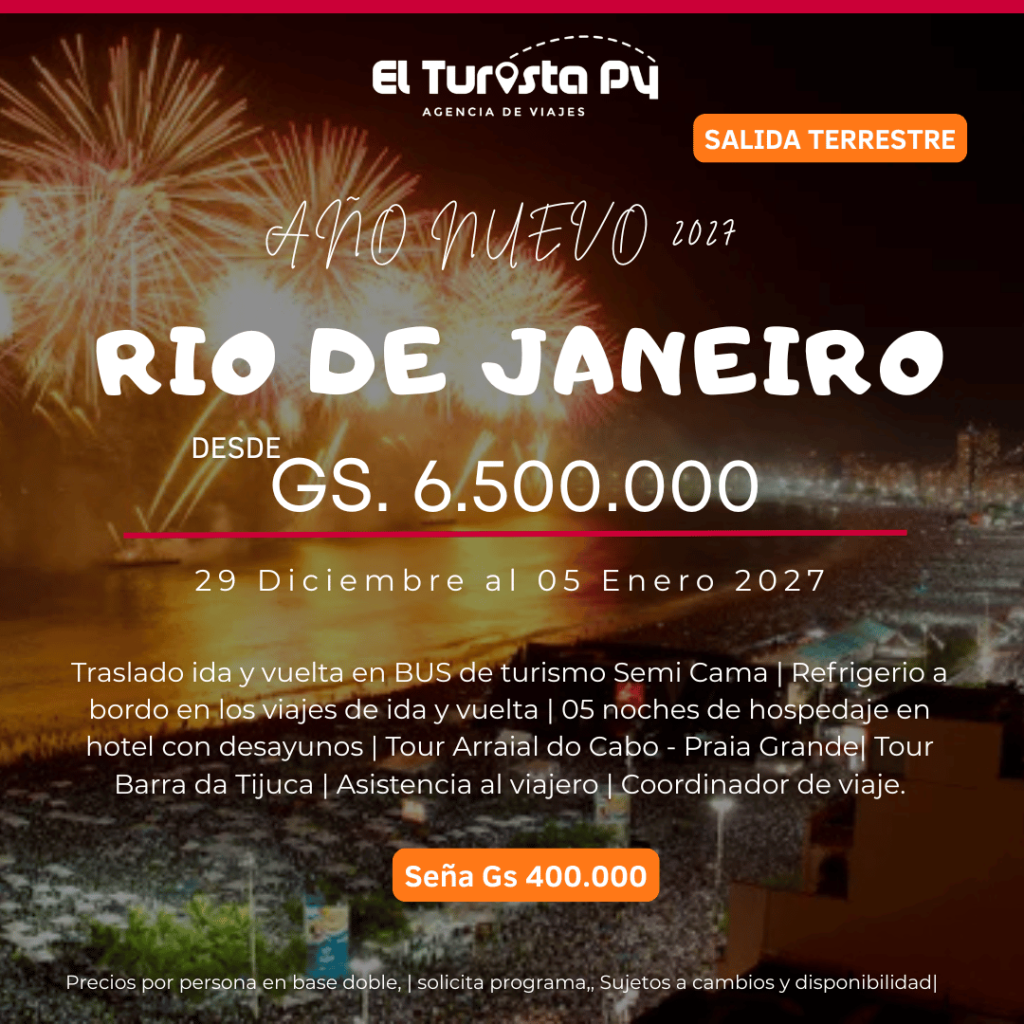 Año Nuevo 2027 en Río de Janeiro con salida terrestre desde Paraguay