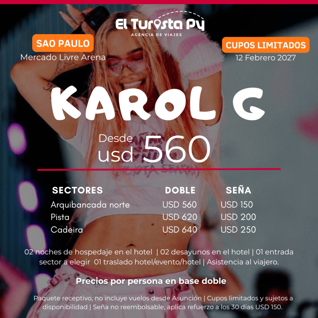Karol G en São Paulo 2027 desde Paraguay | Paquetes y entradas