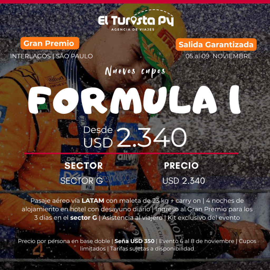 Paquete Fórmula 1 Interlagos São Paulo noviembre 2026 desde Paraguay