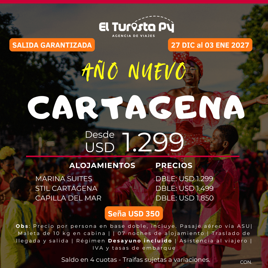 Paquete de Año Nuevo en Cartagena 2027 desde Asunción