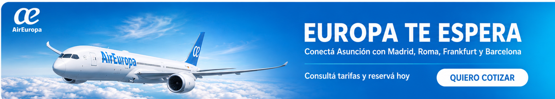 Vuelos a Europa con Air Europa desde Asunción