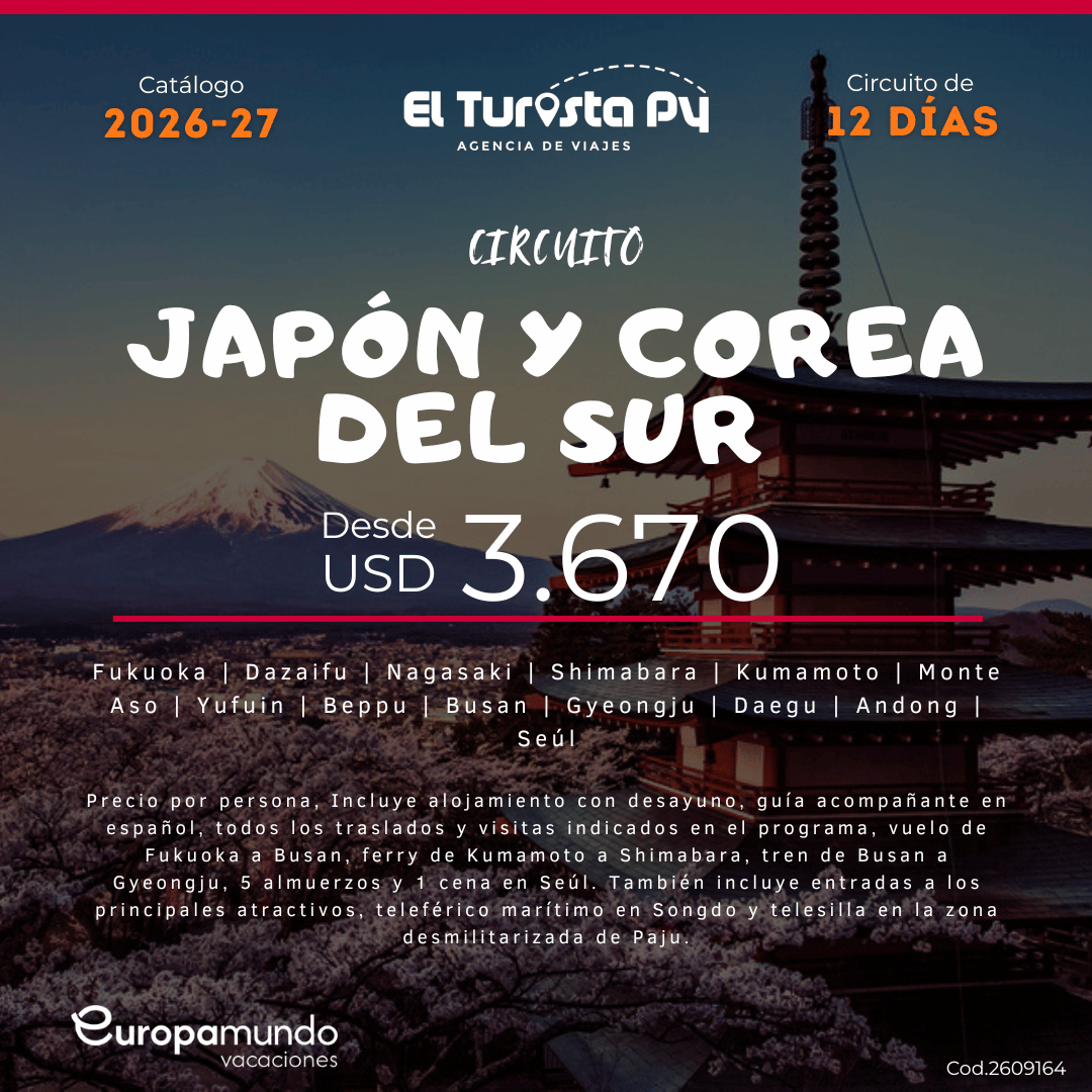 Circuito Japón y Corea del Sur 2026-2027 de 12 días