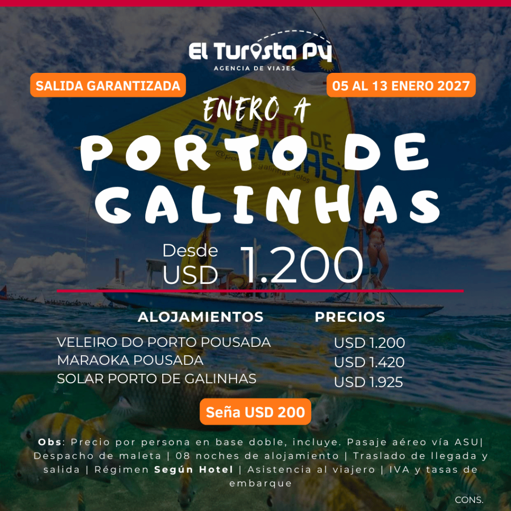 Paquete a Porto de Galinhas Brasil desde Asunción en enero de 2027