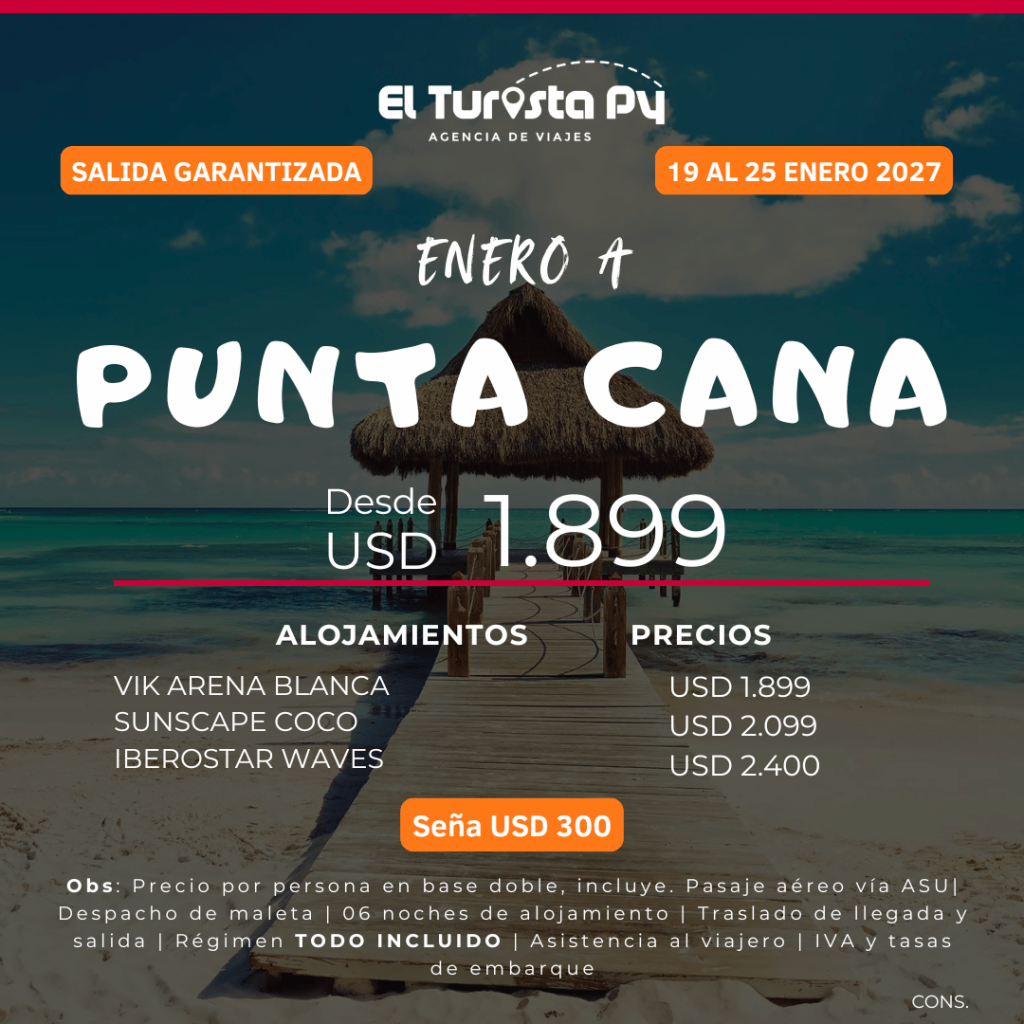 Paquete a Punta Cana desde Asunción en enero de 2027