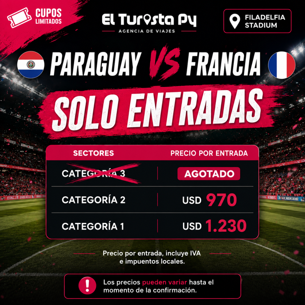 Entradas para Paraguay vs Francia 2026 en Filadelfia