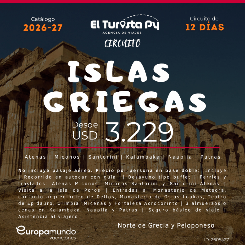 Viaje a las Islas Griegas 2026-2027 con Atenas, Mykonos y Santorini